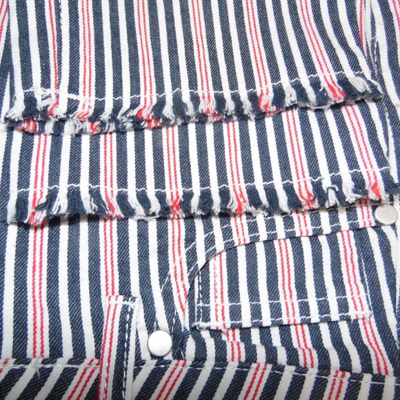 C est. 1946 Denim Striped Skinny Crop Jeans - Picture 5 of 10